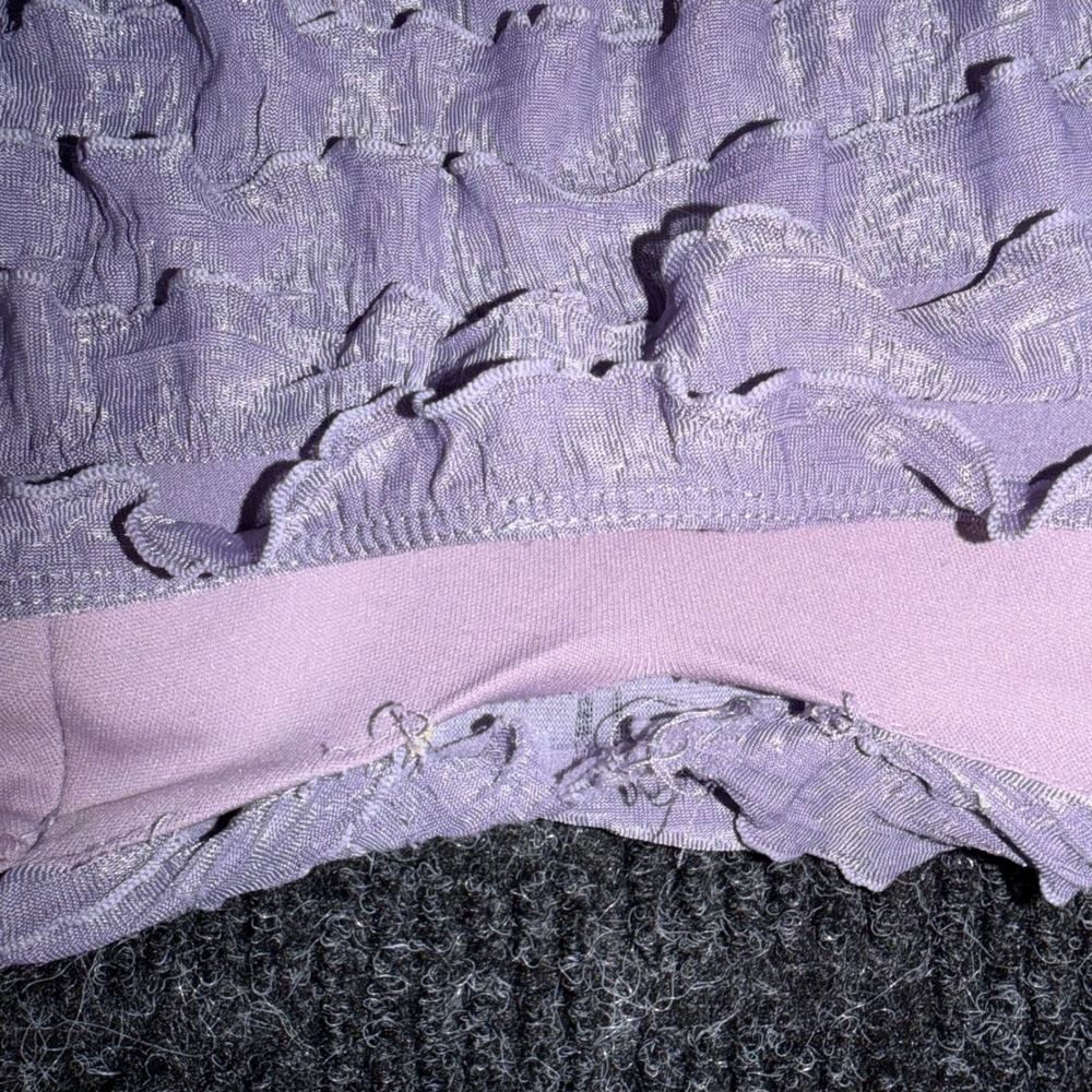 Vintage Charlotte Russe Lavender Purple Ruffle Strapless Tube Top Y2K Medium - Picture 4 of 10